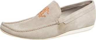 Roberto Cavalli Robert Cavalli Grey Suede Logo Loafers