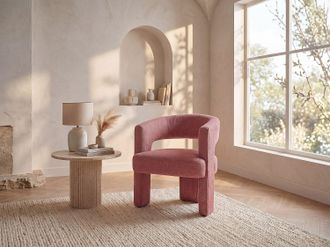 Vente-Unique Poltrona in Tessuto testurizzato Terracotta - FONTANOVA