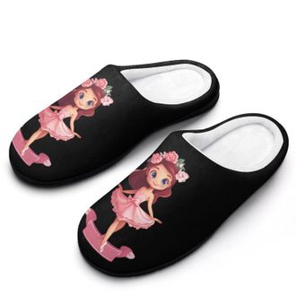Generic Ballet Dancers Flower Print Mens Slippers Comfortable And Non-slip Cotton Slipper Shoe for House