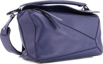 Loewe Puzzle Bag Leather Medium shoulder bag - Blauw