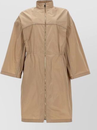 Fabiana Filippi long jacket elasticated waist high collar