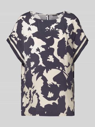 Comma Blusenshirt mit Rundhalsausschnitt in Marine, Gr&ouml;&szlig;e 34