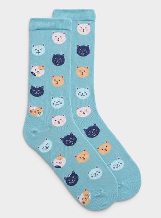Simons Womens Expressive cat socks
