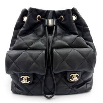 Chanel Black Leather Backpack (Pre-Owned)