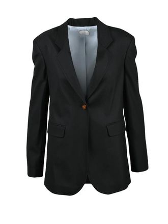Alysi Fitted Black Blazer With Tailored Silhouette And Notched Lapels