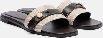 Tory Burch Romy canvas and leather slides