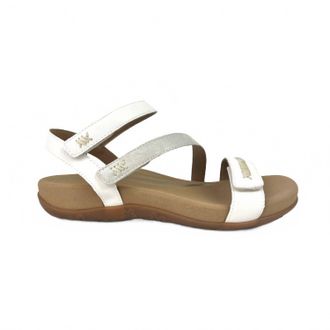 Aetrex Womens Gabby Adjustable Quarter Strap Sandal In White