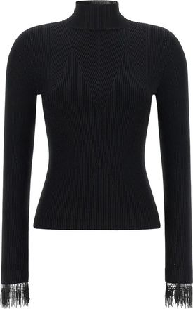 Twinset Mock-knit Top - Dames - Coltruien - Zwart - S - Tule - Truien & Vesten