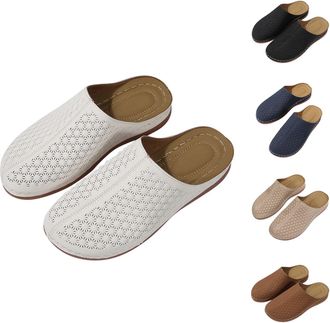 Generic Womens Sandals UK Ladies Closed Toe Sandal Low Wedge Sliders Summer Suede Flat Slipper Orthopedic Shoes Closed Toe Spa Slippers Hotel Fit Most Men and