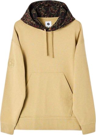 Pretty Green Heren Parthian Katoen Blendkoord Hoodie (Taupe)