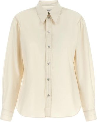 Christophe Lemaire Pointed Collar Shirt - Dames - Overhemden - Beige - XS - Katoen - Overhemden