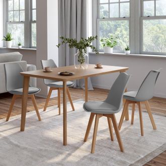 IDMarket Juego De 4 Sillas Escandinavas Sara En Gris Claro Para El Comedor