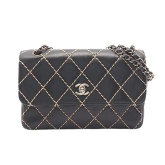 Chanel Pre-owned Wild Stitch Lambskin Shoulder Bag - Dames - Pre-owned - Zwart - Maat: ONE Size Leer