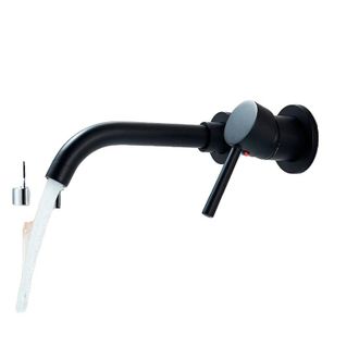 OEM Rubinetto Per Lavabo A Parete, Comando Monocomando, Nero Opaco