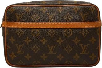 Louis Vuitton Pre-owned Compiegne 23 Monogram Clutch Bag - Dames - Vintage Clutch - Bruin - ONE Size - Leer - Vintage