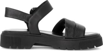 Gabor Zwarte damessandaal voor de zomer - Dames - Sandalen - Zwart - 38 EU - Leer - Schoenen