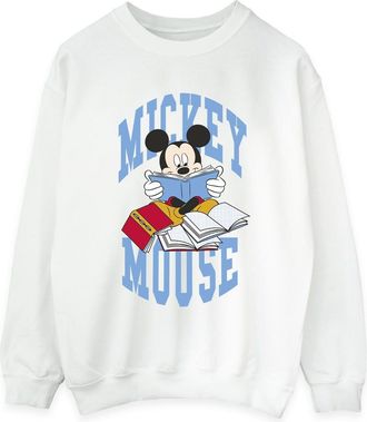 Disney Dames/Dames Mickey Mouse Boeken Lezen Sweatshirt (Wit)