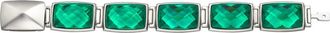 Swarovski Armband met Rechthoekige Kristalelementen - unisex - Armbanden - Groen - ONE Size - Accessoires