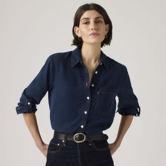 Levi's Darlene Utility Shirt - Womens - XS - Blue