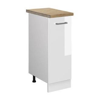 Vicco Armadio cucina dispensa alto R-Line, Bianco lucido, 30 cm, pl Rovere
