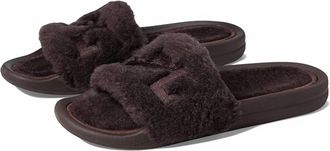 Athletic Propulsion Labs Womens Shearling Slide Sandal In Chocolate