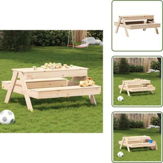 vidaXL The Living Store Tavolo Picnic con Sabbiera per Bambini Legno Massello di Pino - Tavolo da giardino bambini