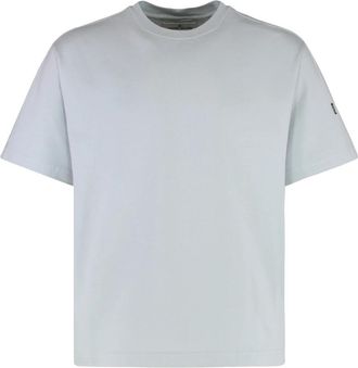 Stone Island Geribbelde Katoenen T-shirt - Heren - T-shirts - Blauw - 2XL - Katoen - Tops