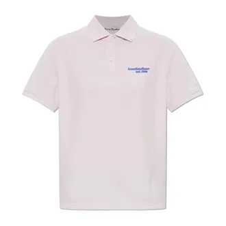 Acne Studios Tops, Dames, Roze, L/Xl, Katoen, Polo T-shirt met Logo