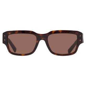 Dolce & Gabbana Dark Brown Rectangular Mens Sunglasses DG4483 502/73 54