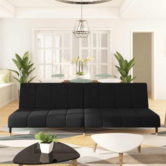 vidaXL Sof&aacute; Cama De 2 Plazas Terciopelo Negro Vidaxl
