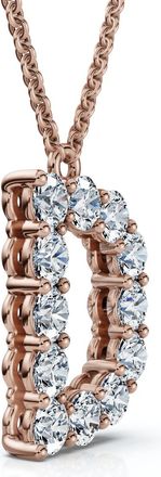 Pompeii3 1Ct Diamond Initial D Pendant 14k Gold 18 Necklace Lab Grown 5/8 Tall