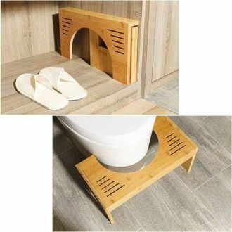 OEM Sgabello Per Wc A Forma Di C Con Poggiapiedi Regolabile In Altezza, Sgabello Per Wc, Gradini Fisiologici In Bamb&ugrave; Per Wc