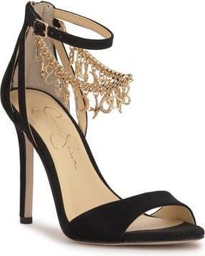 Jessica Simpson Jetser Chain Ankle Strap Sandal in Black Supmcs at Nordstrom Rack, Size 8.5