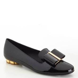 Ferragamo Vara Bow Flower Heel Loafers, Size 7 C