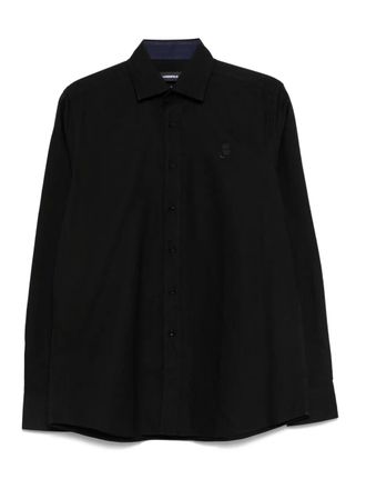 Karl Lagerfeld logo detail shirt - men - Cotton - 39 - Black