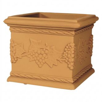 Monacis Jarr&oacute;n Cuadrado Decorativo Cl&aacute;sico Tradicional De 35x35 Cm Y 29 Cm De Alto, Fabricado En Pol&iacute;mero Impruneta, Ideal Para Plantas De Jard&iacute;n Y Terraza