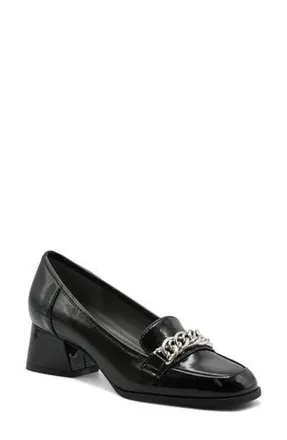 Adrienne Vittadini Breeze Chain Loafer Pump in Black Pat at Nordstrom Rack, Size 8.5