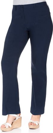 Sheego Webhose SHEEGO, Damen, Gr. 40, Normalgr&ouml;ssen, blau (marine), 70% Viskose, 25% Polyamid, 5% Elasthan, unifarben, Hosen Webhose