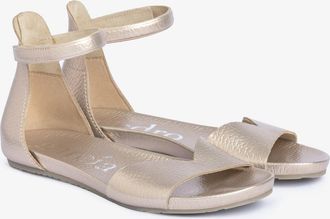 Pedro Garcia Jela Flat Sandal in Gold Metallic Leather