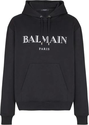 Balmain Felpa con cappuccio e logo - Nero