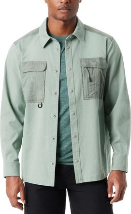 G.H. Bass & Co. Bass Outdoor Shirt Jacket Men Lily Pad Relaxed Fit Snap Front Workwear UPS1265