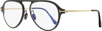 Tom Ford Mens Magnesium Pilot Eyeglasses TF5972-B 002 Matte Black/Gold 54mm