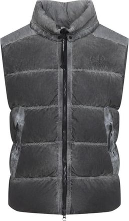C.P. Company Eco-Chrome Hooded Down Gilet - Heren - Bodywarmers - Zwart - S - Leer - Jassen