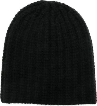 Liska ribbed cashmere beanie - Black