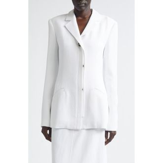 Proenza Schouler Vioni Heavy Sable Blazer in White at Nordstrom, Size 10