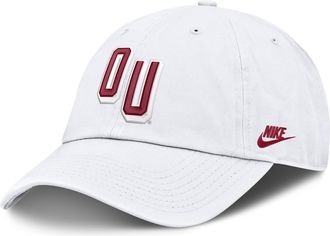 Nike Oklahoma Natural Club Nike Mens College Adjustable Hat in White | NC0110AOKV-EYR