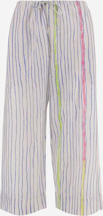 P&eacute;ro Gestreifte Hose aus Pero-Baumwolle und Seide