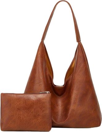 Generic Compatible For Tote bag hand bill of lading shoulder womens retro simple large(Chocolate)