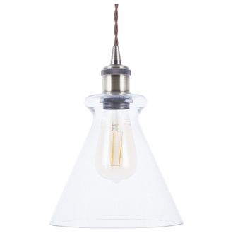 Beliani Beliani - L&aacute;mpara Colgante De Vidrio Transparente 120 Cm Con Acento De Lat&oacute;n Cable De Tela Estilo Minimalista Bergantes