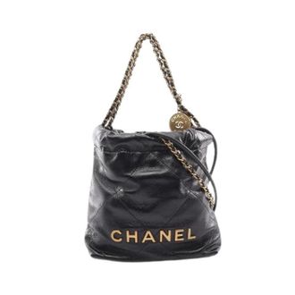 Chanel Pre-owned Chanel 22 Leather 2way Shoulder Bag - Dames - Pre-owned - Zwart - Maat: ONE Size Leer